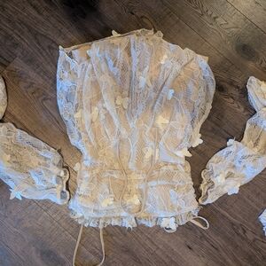 Elegant Cream Lace Women's Top